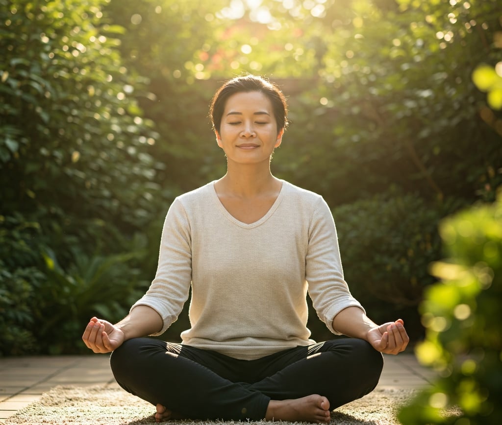 Mujer meditando.