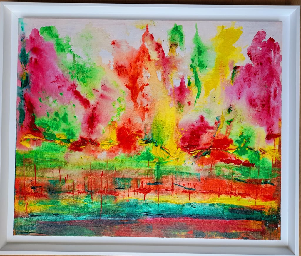 Œuvre abstraite inspirée par la lumière des couleurs – Jacqueline Poitevin