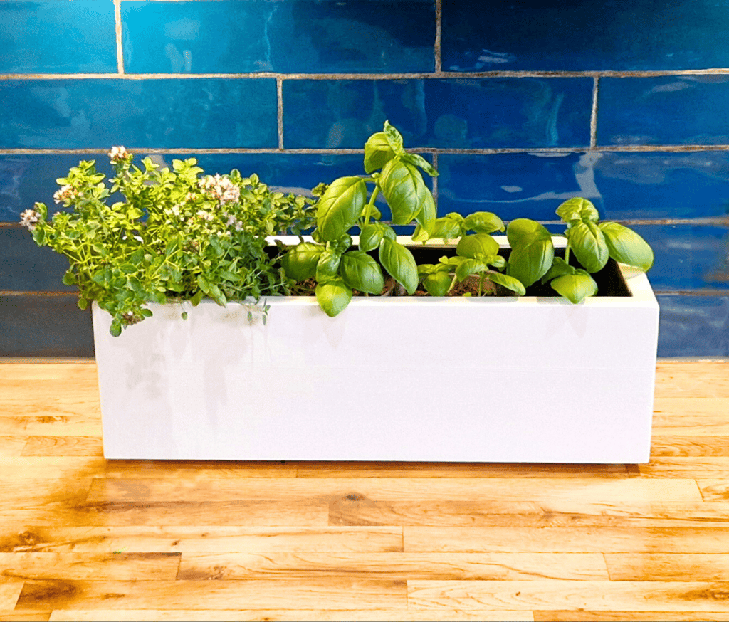 kitchen herb planter box made from quality wood painted in farrow and ball paint in colour white