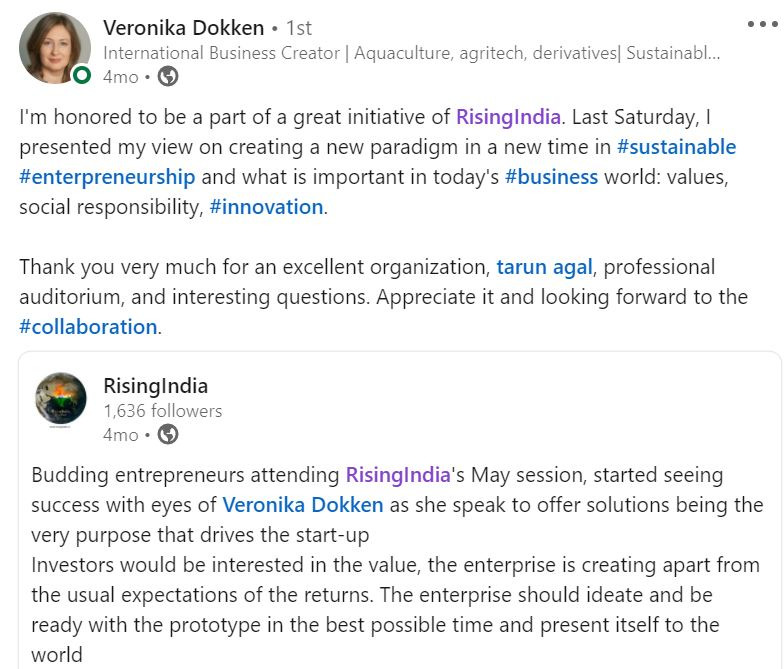 Innovative Full house ThinkTank's session by RisingIndia for Sustainable Entrepreneurship