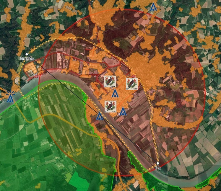 Carte de vol et d'implantation