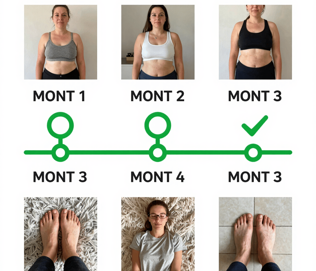 Tirzepatide before and after 3-month progression showing GLP-1 weight loss results with Yucca Health