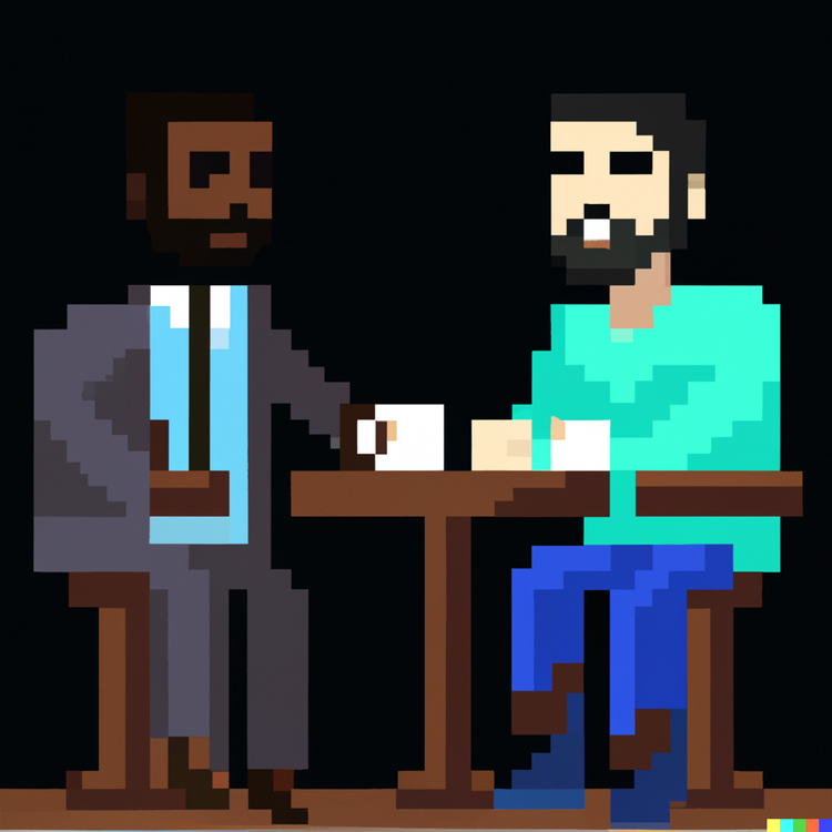 Pixel Art IA Club des philosophes de comptoir