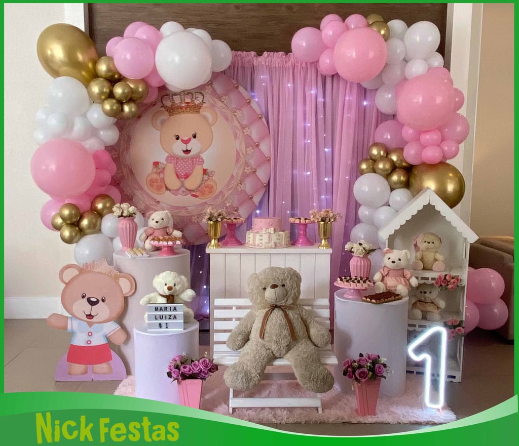 Aluguel de decoração para chá de bebê ursinho rosa Freguesia do ó