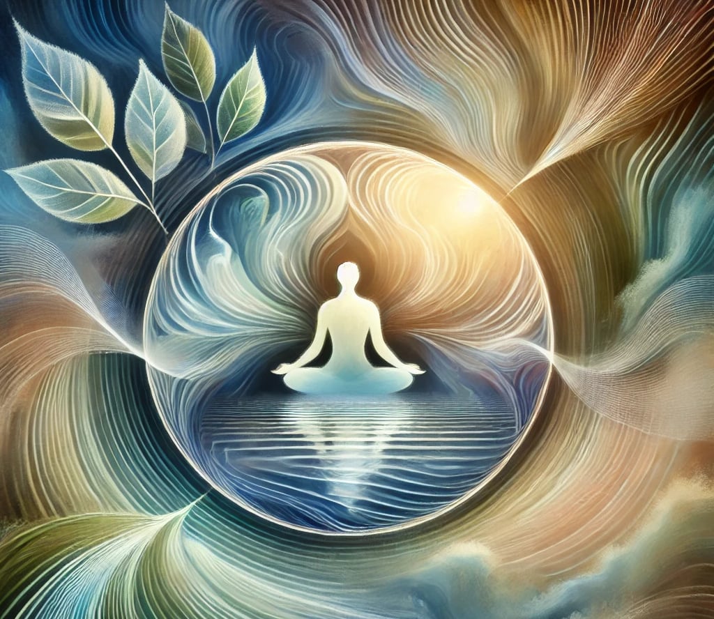 a person sitting in a lotus flower meditation pose