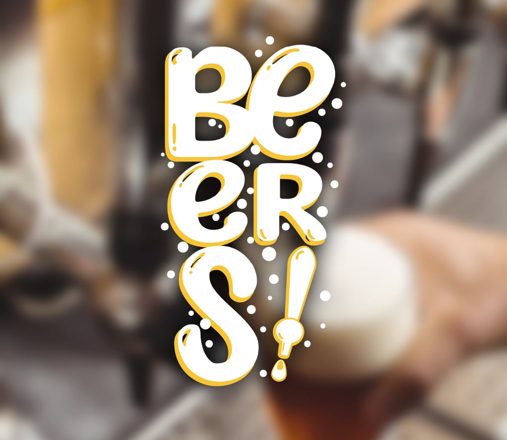 Logo BEERS! dans une ambiance de bar, design par Marion Guizzardi, directrice artistique, Montpellier.