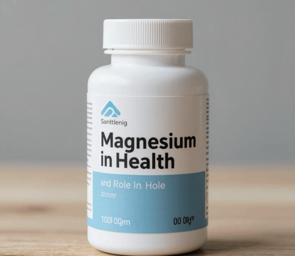 A close up of a pill bottle on a blue surface