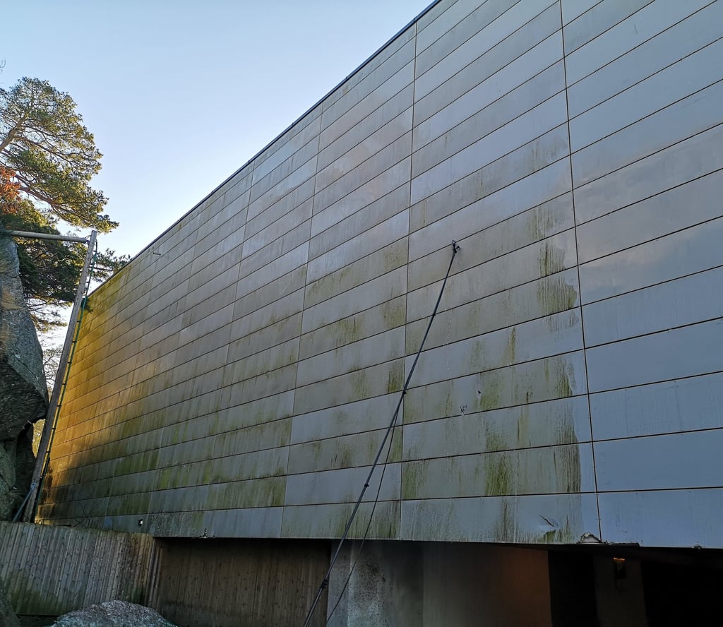 fasadevask på Frøya