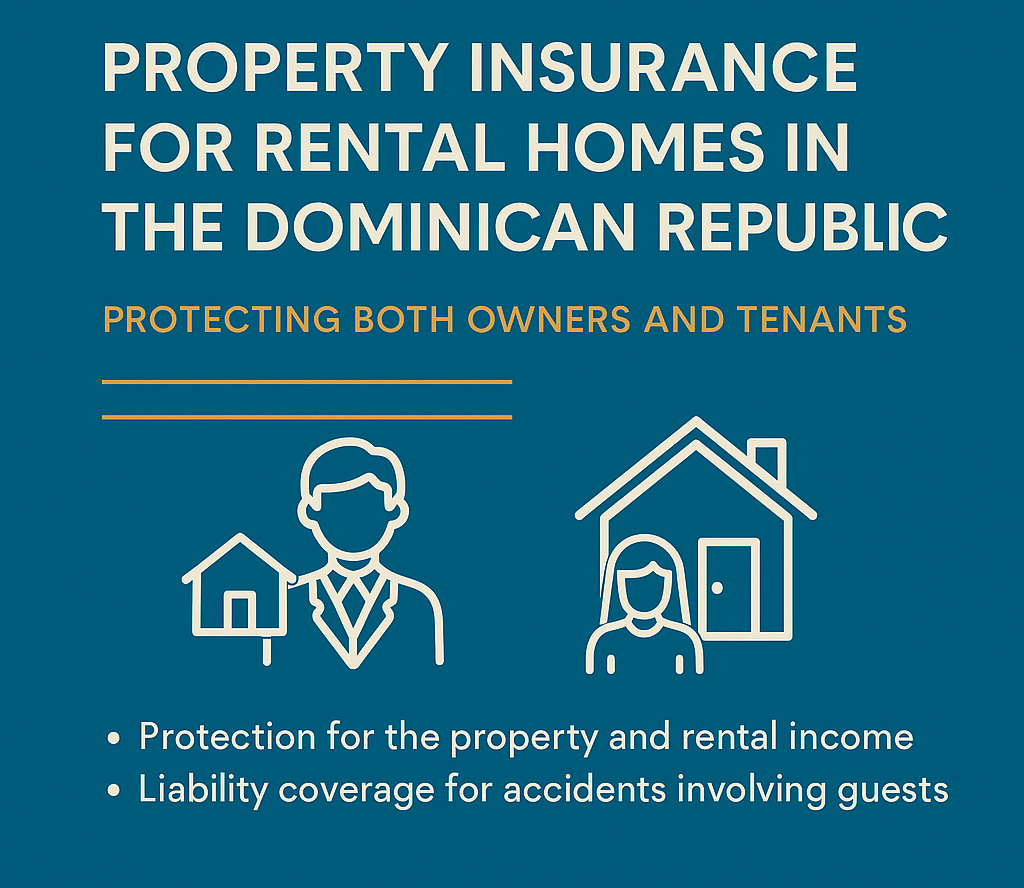 Rental home insurance infographic: protection, disasters, rent loss, liability