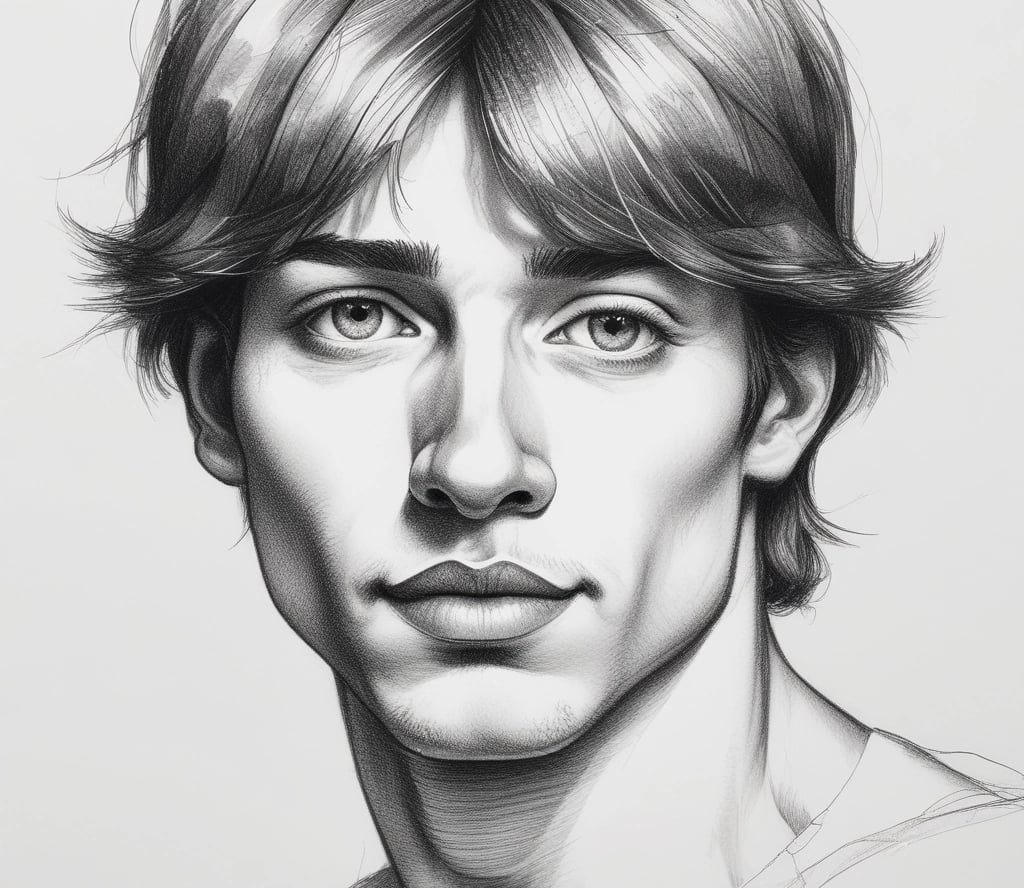 womans face sketch on white paper