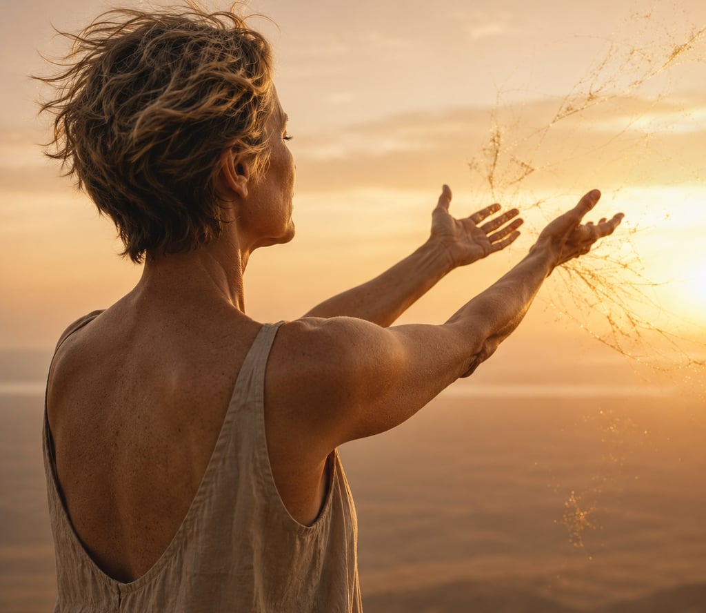 Femme forte et solaire qui lâche prise sur une relation toxique grâce à l'hypnose
