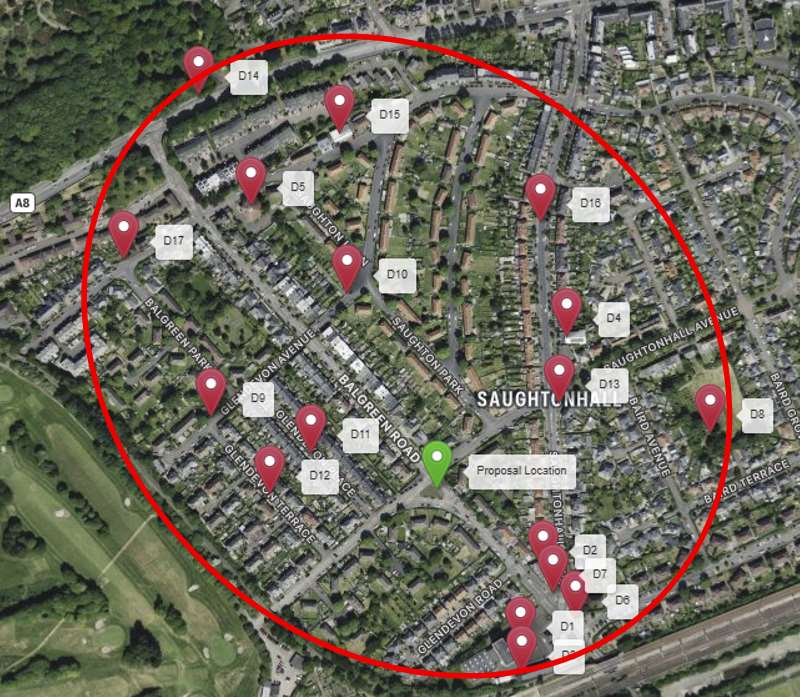 Map of Cornerstone alternative sites considered