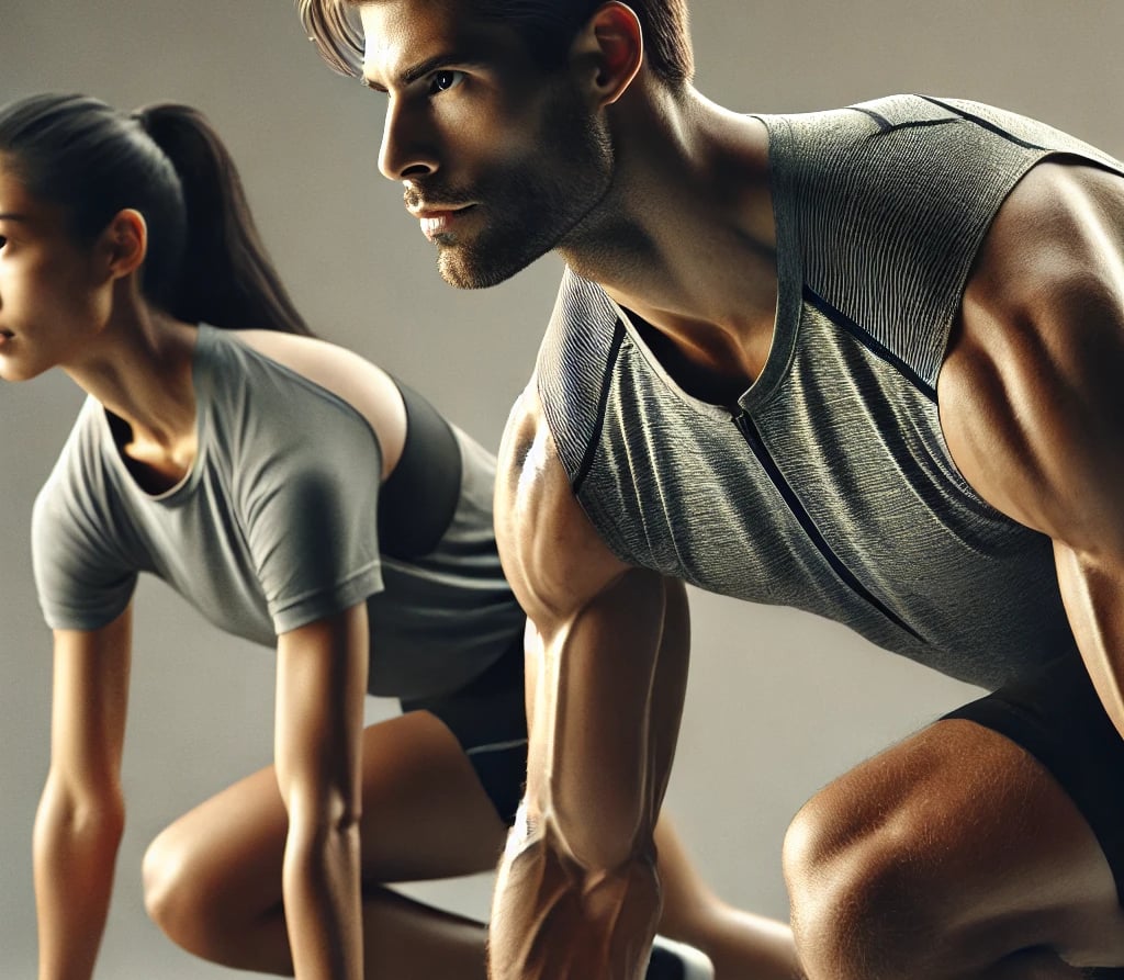 um casal se exercitando. 