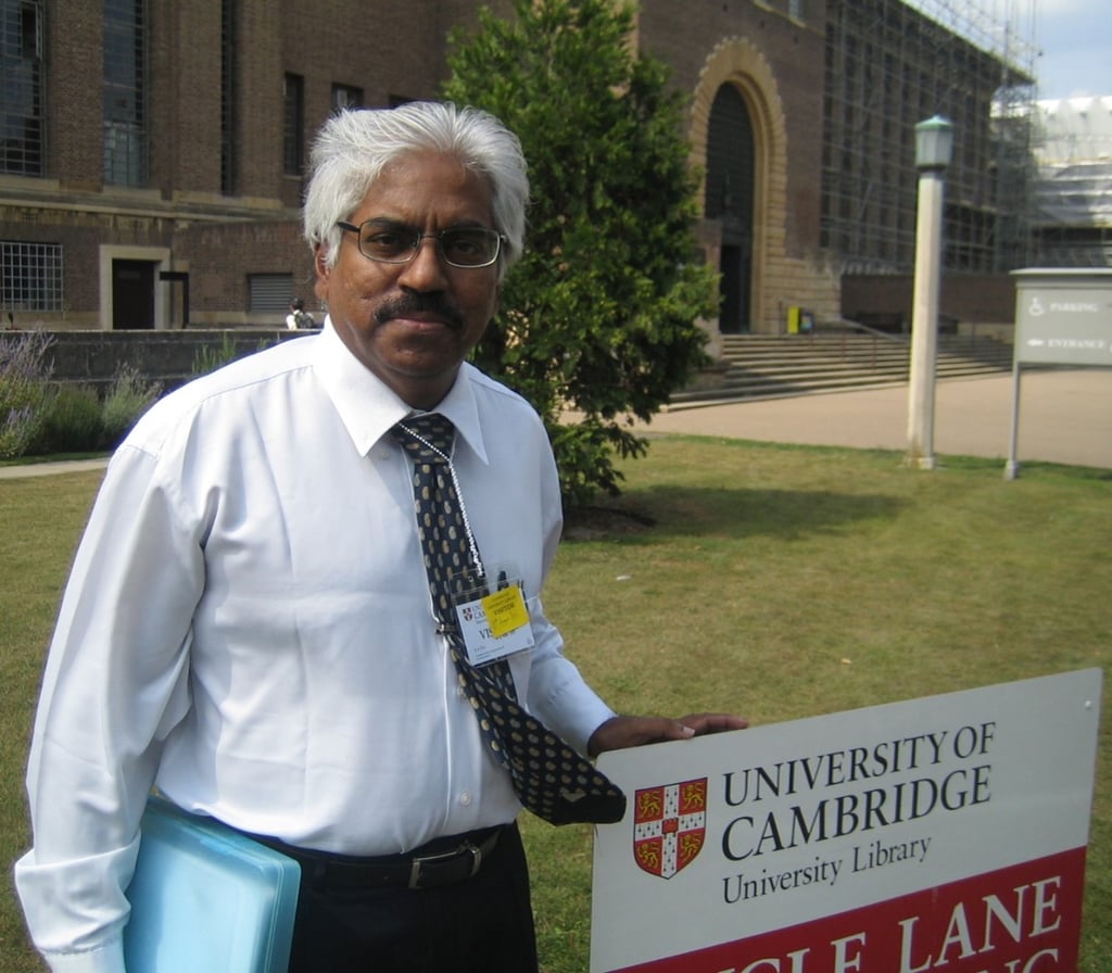 Dr. Nic at the University Library, University of Cambridge, UK.