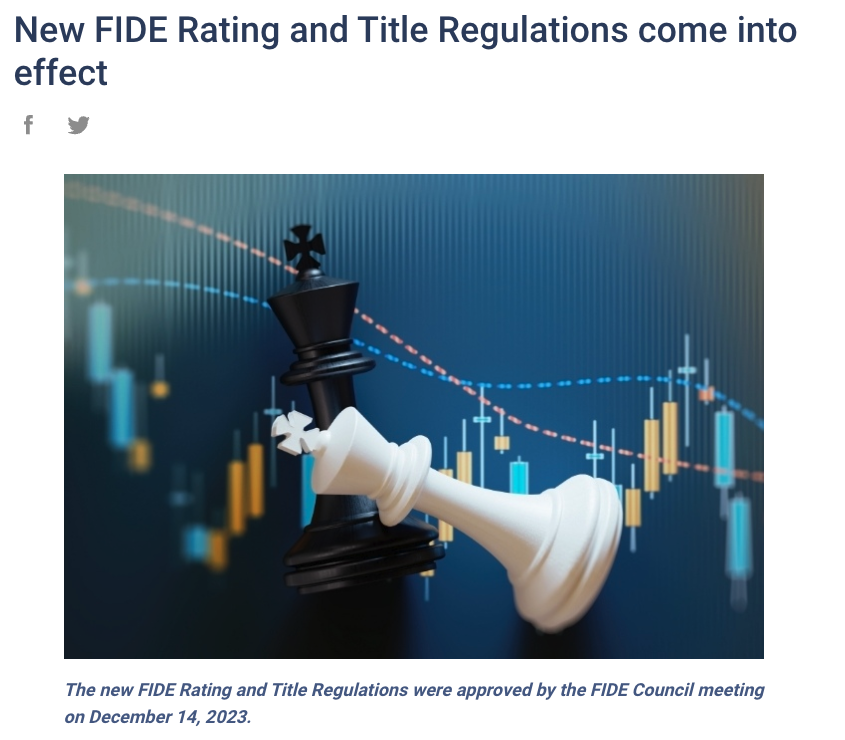 New FIDE Rating and Title Regulations come into effect