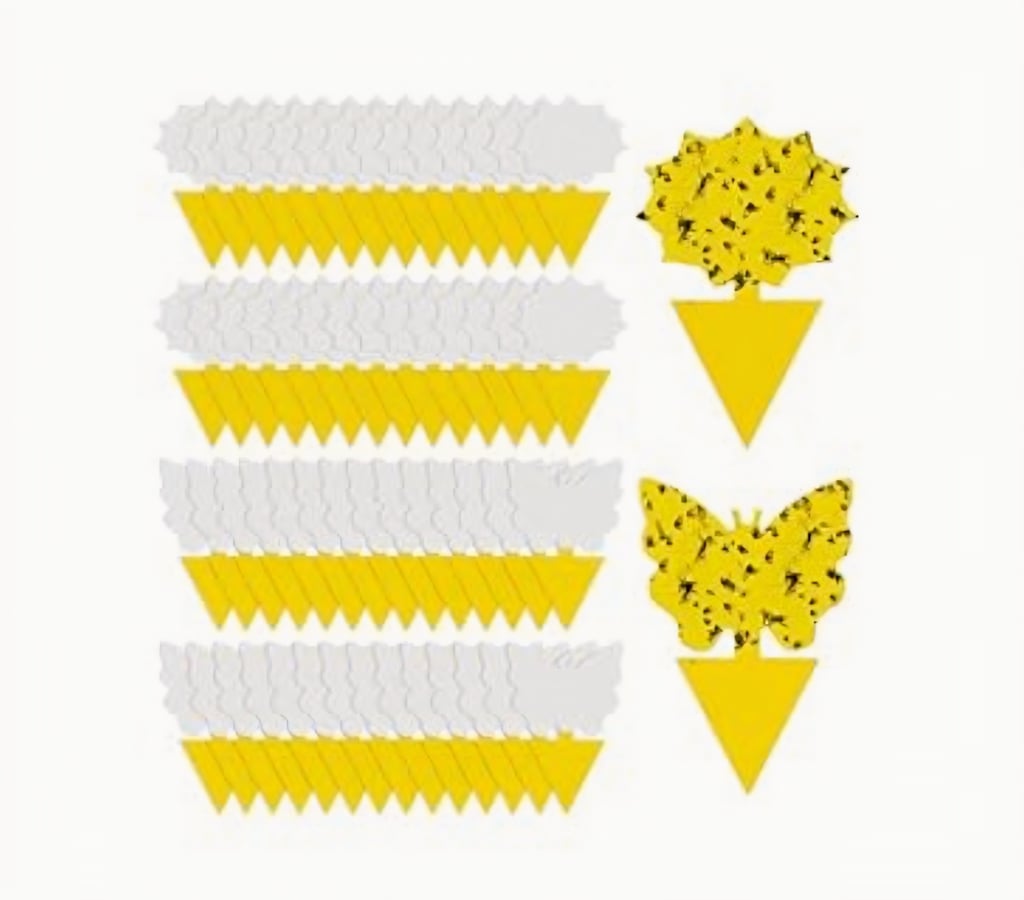 yellow sticky traps for fungus gnats in indoor plant pots — 58 pack