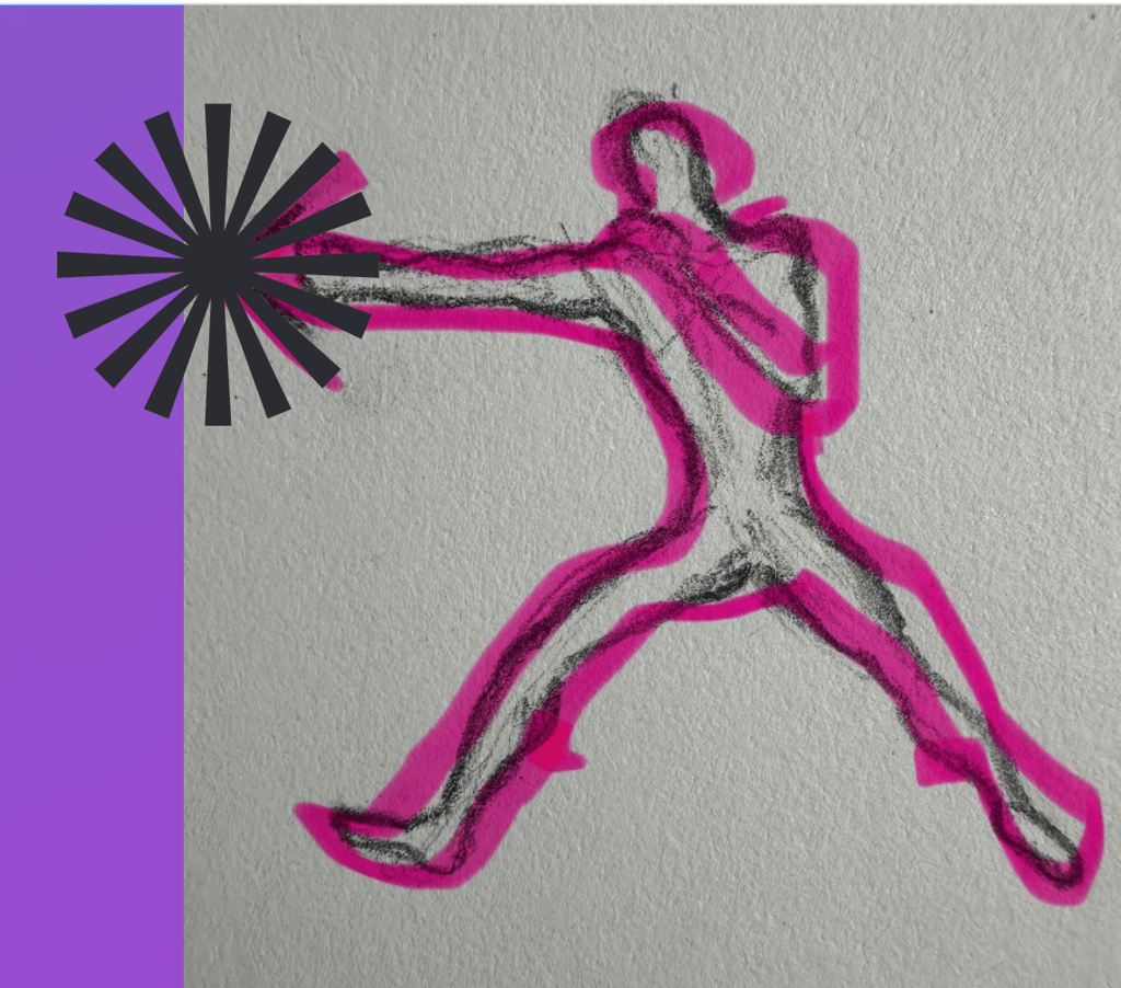 A drawing of a man doing Jeet Kune Do North York personal training.