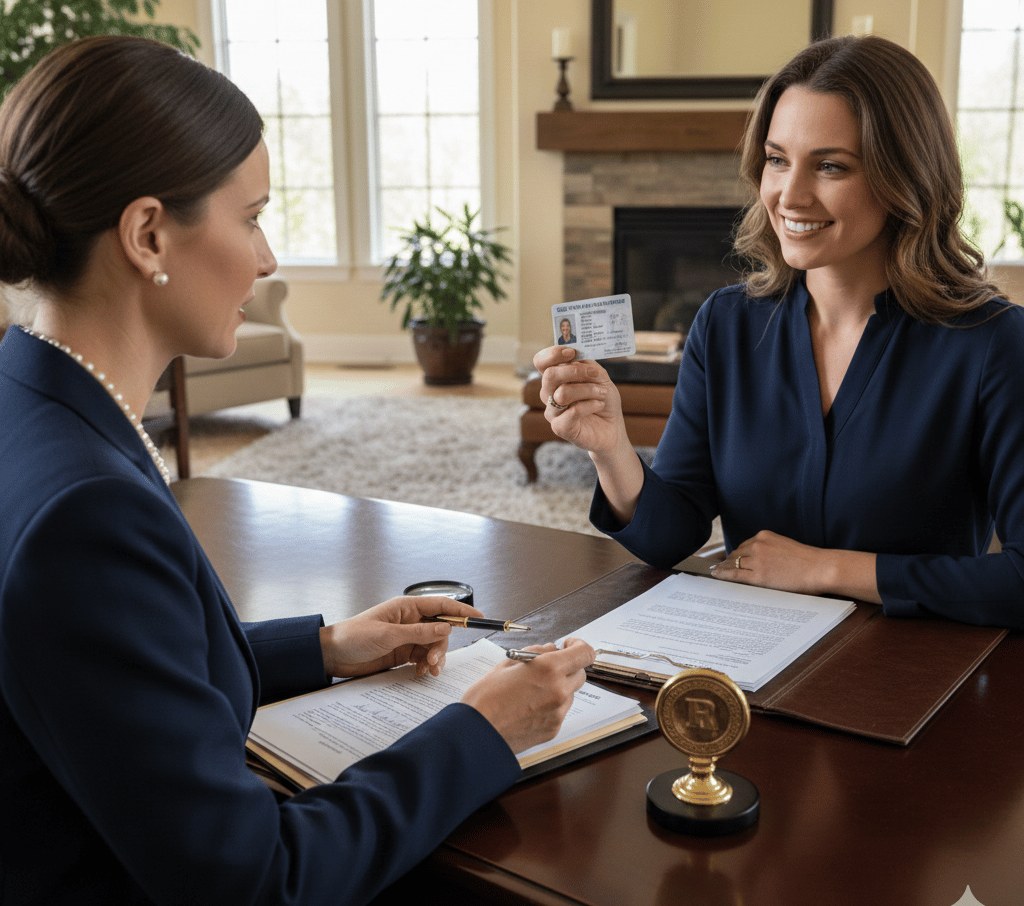 Mobile notary meeting with client to notarize documents at home or hospital bedside.