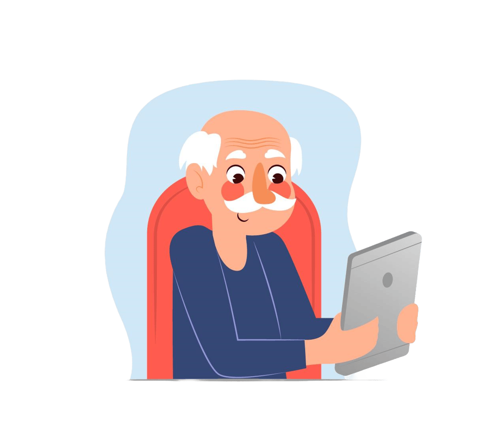 Eldre lærer å bruke nettbrett