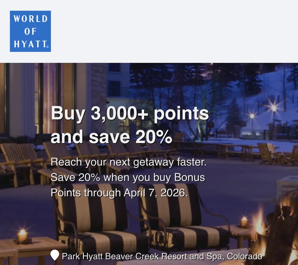 Hyatt buy point 20percent discount