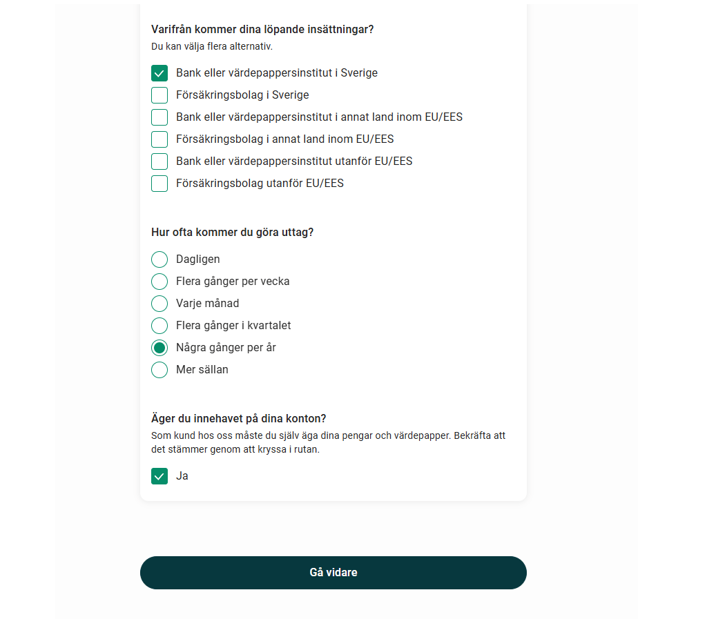 Avanza frÄgar vart dina instÀllningar kommer ifrÄn