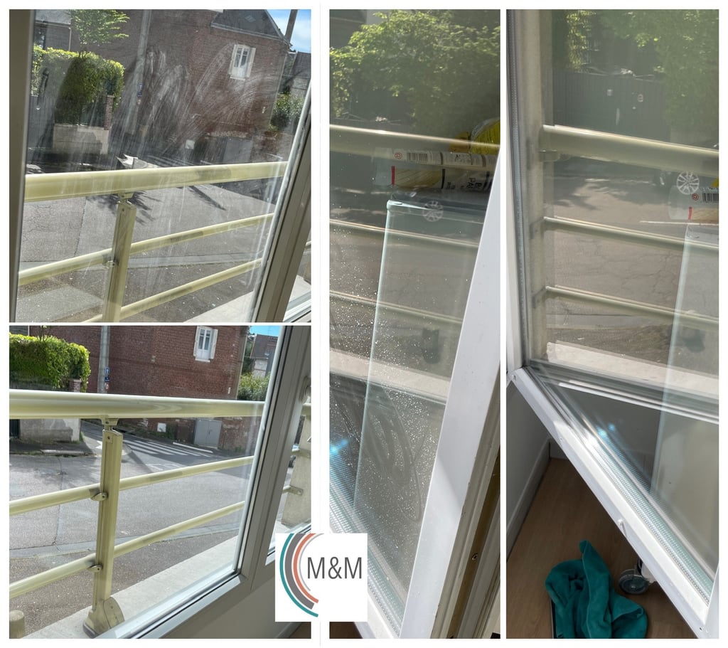 avant apres nettoyage de fenetres encrassé chez particulier m&m services pro rouen