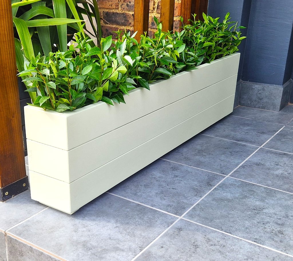 window flower planter box bespoke size handmade painted in colour 