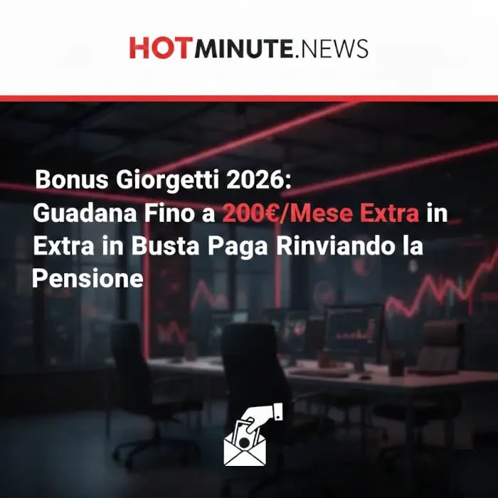 Grafica promozionale HotMinute News sul Bonus Georgetti 2026: guadagno extra:guadagno extra fino a 2