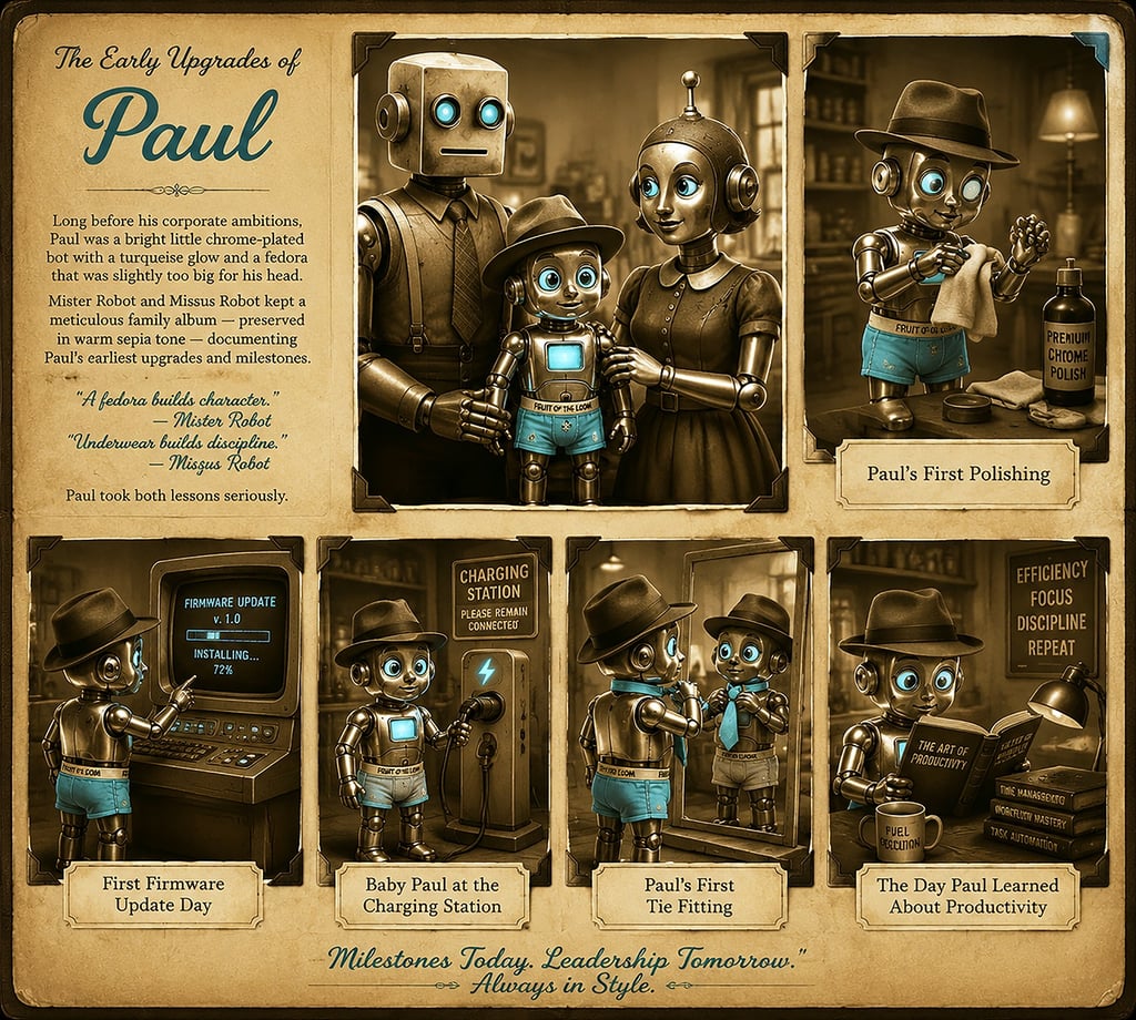 Mister and Missus Robot and their son Paul