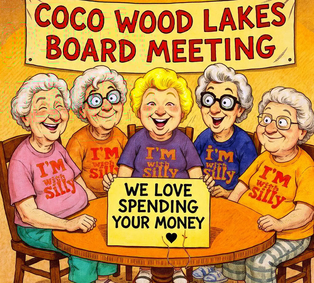 a group of people sitting around a table with a sign that says, we love