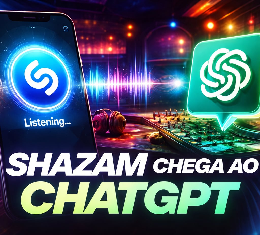 interface de inteligência artificial identificando música com tecnologia estilo Shazam