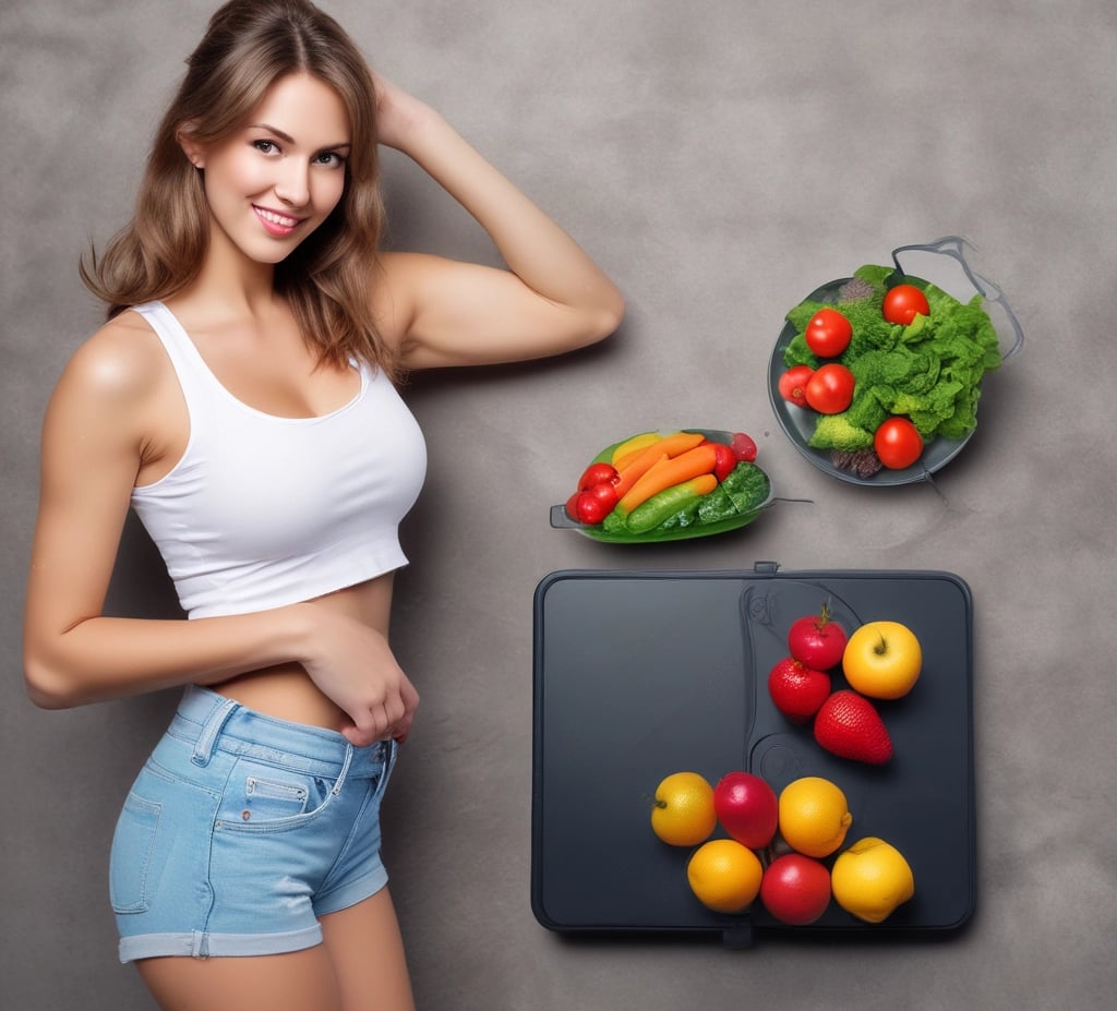 A vibrant bowl of colorful, balanced meal with fresh vegetables and lean protein on a rustic wooden table.
