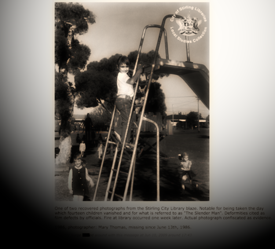 The original 'Something Awful' post about Slenderman.