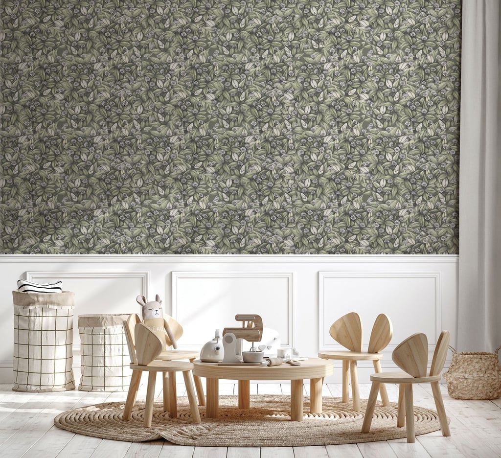Kids Playroom with a Daisies Wallpaper