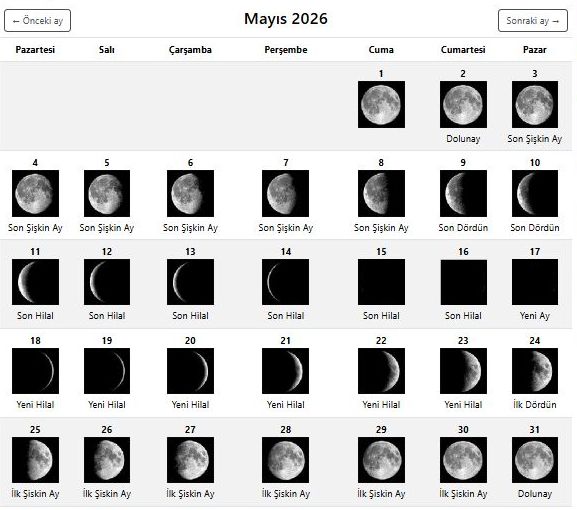 Mayıs 2026 #ayfazı #aydurumları #ayınevreleri #yeniay #dolunay 