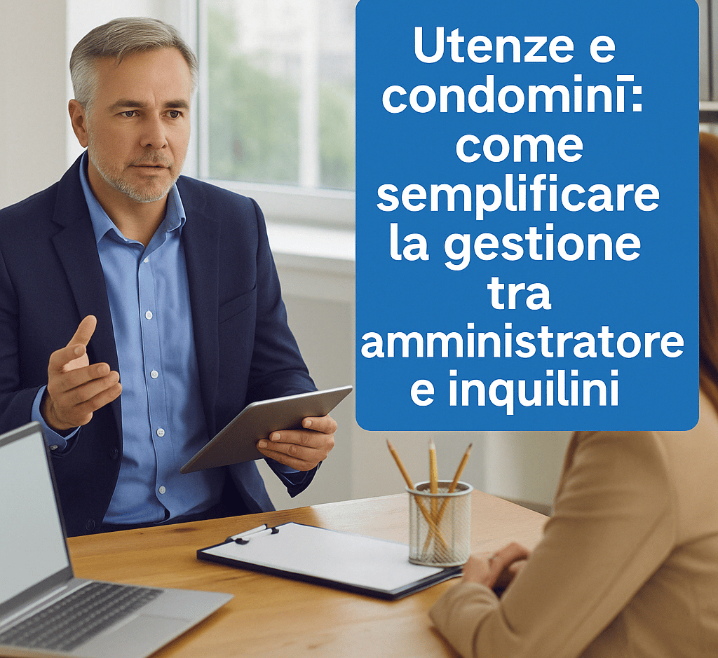 Consulente gestione utenze luce e gas con amministratore condominiale, focus su risparmio e costi