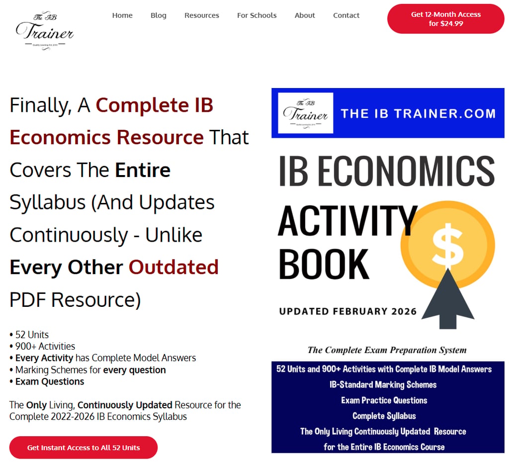 IB Economics Activity Book Promotion TheIBtrainer.com