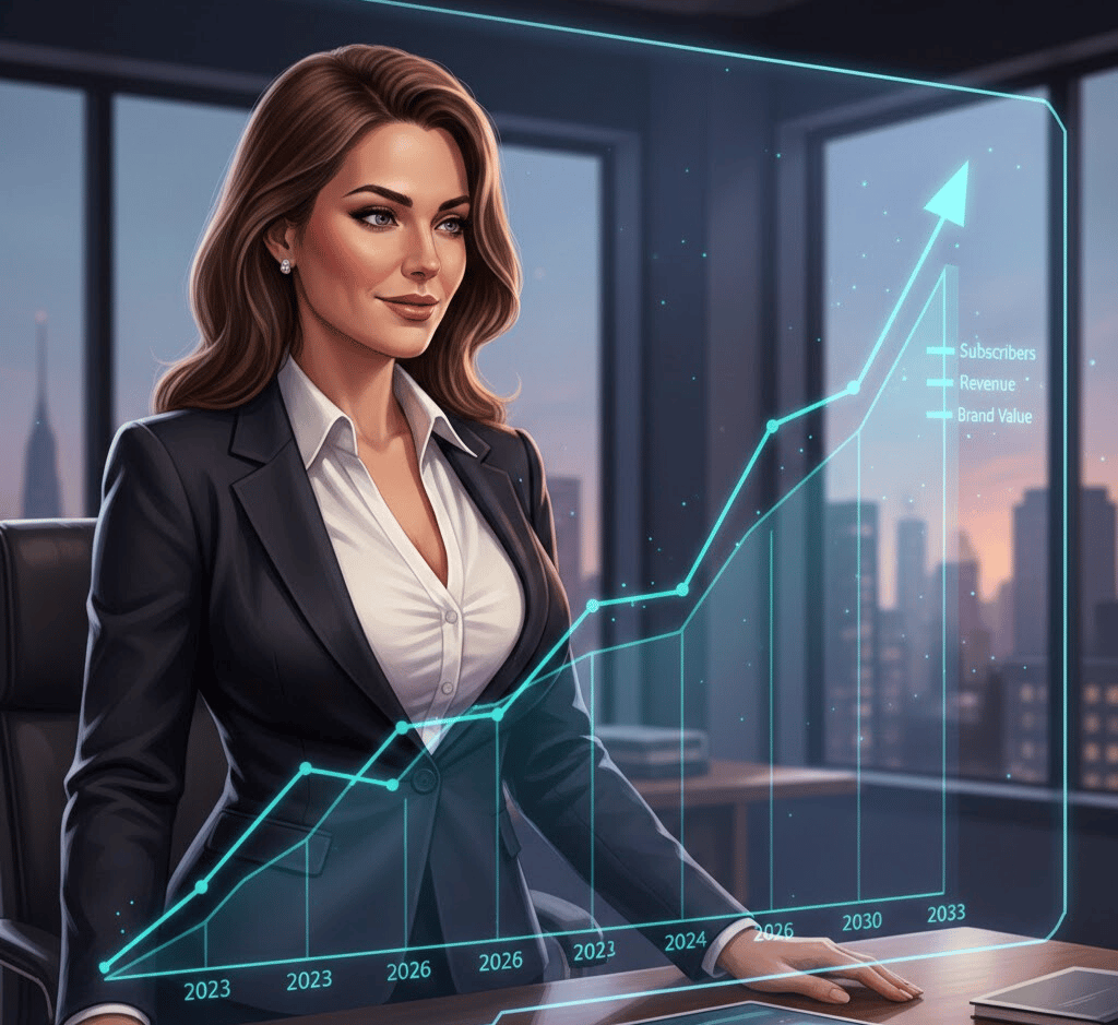 milf looking at the performance of her onlyfans account