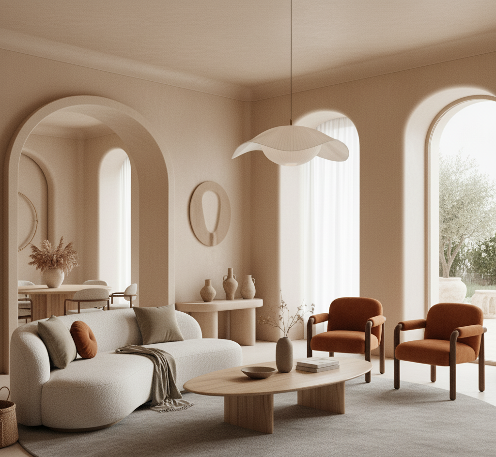 a living room with a couch and chairs  Nour Nagy Designs London interior Design