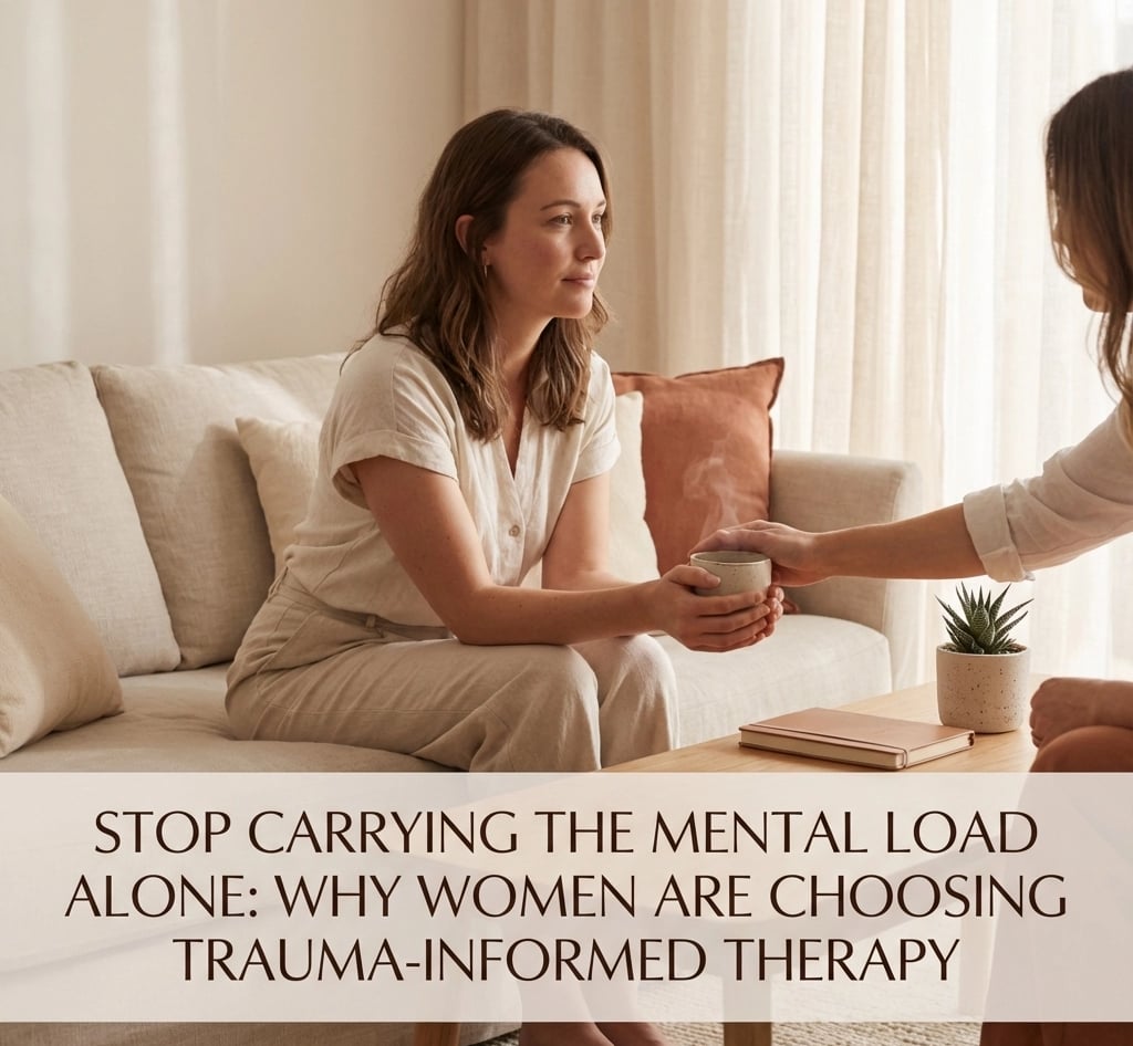 Woman reflecting during mental health counseling in Pike Road