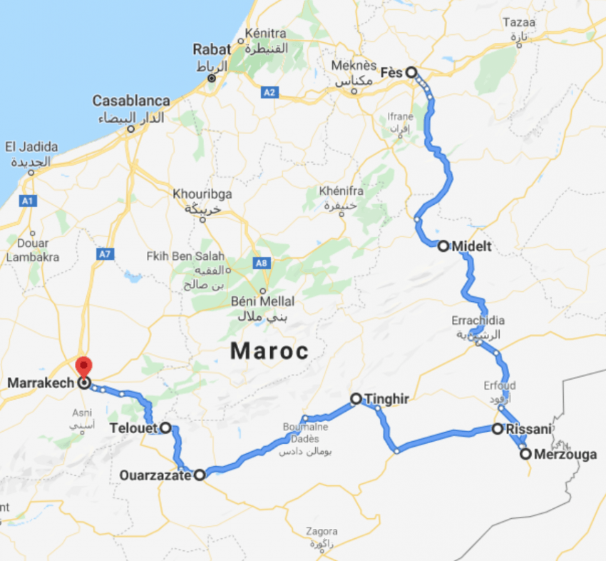 circuit sur mesure au Maroc 