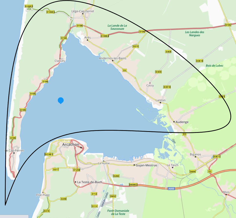 carte du Bassin d'Arcachon