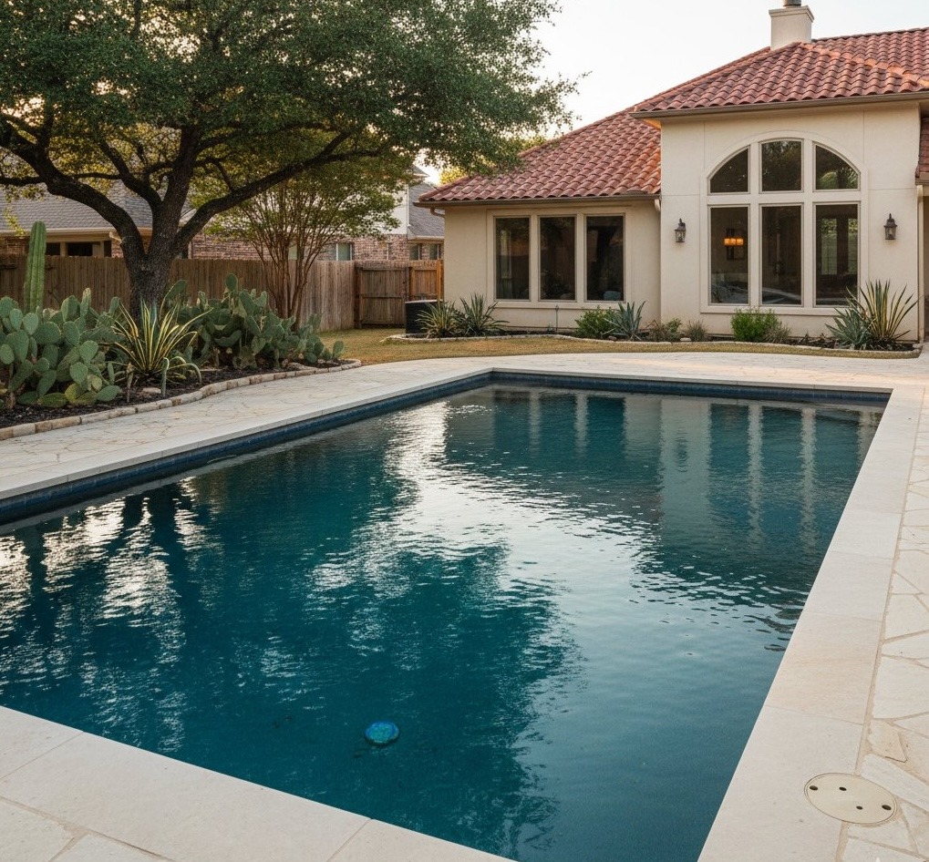 Clear pool water after green pool cleanup in Round Rock, TX