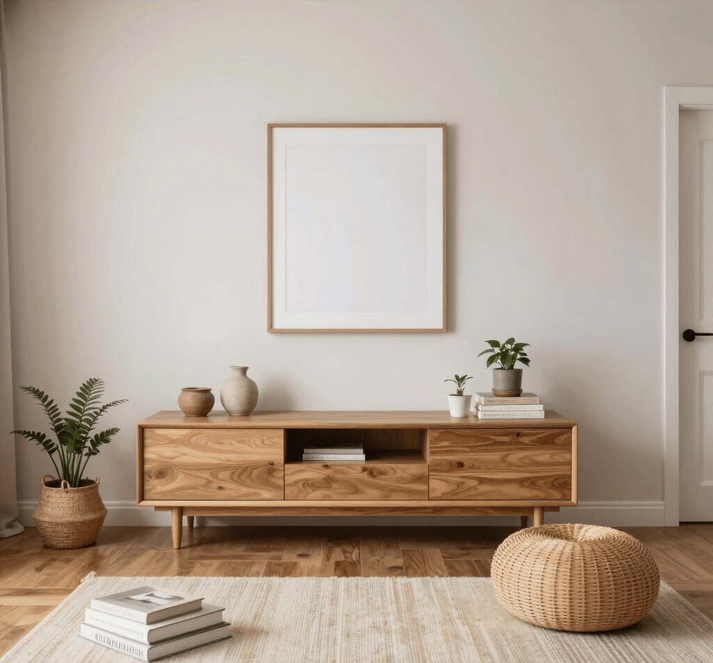 A room refresh scene showing rearranged furniture and small decor changes improving the space