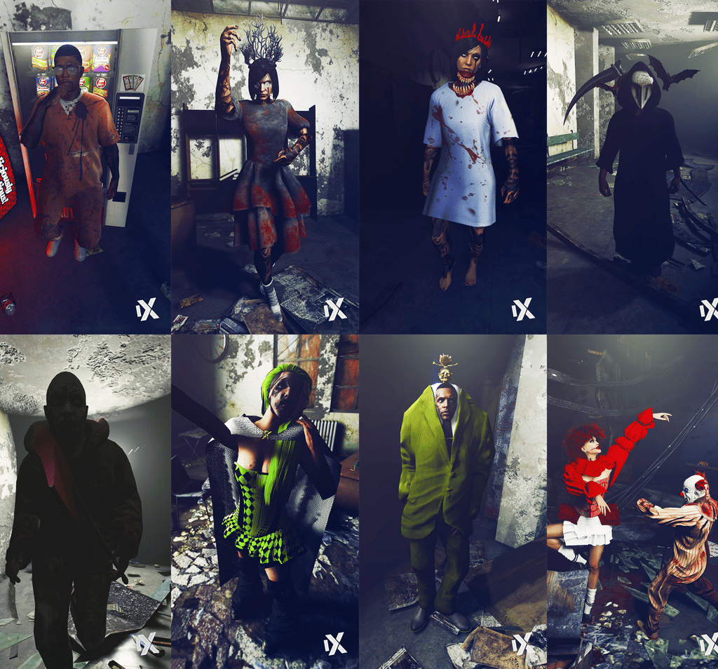 a group of people dressed in costumes for halloween