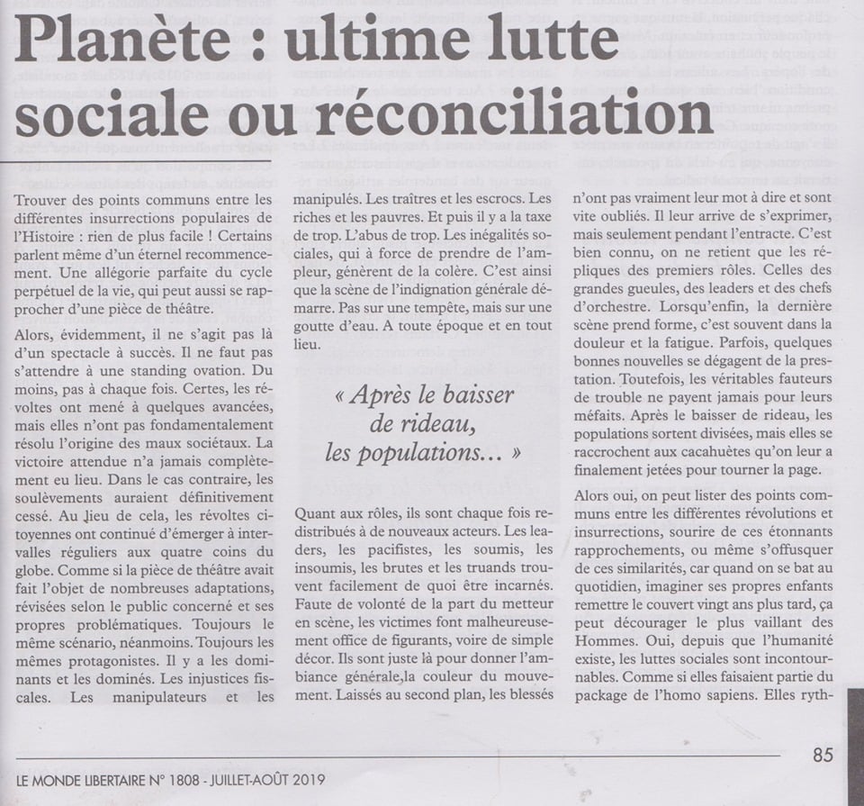 article convergence des luttes écologie le monde libertaire partie 1