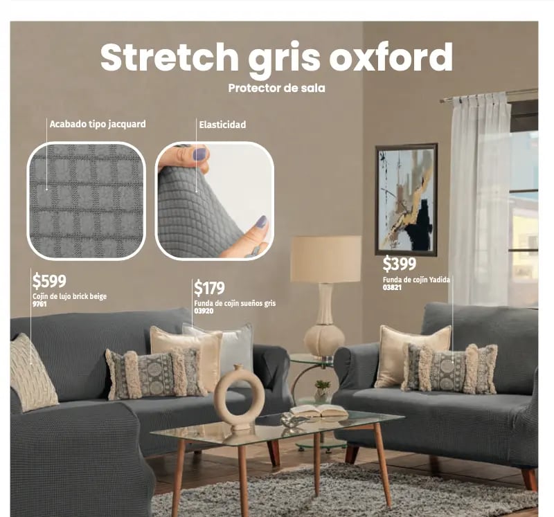 Funda de sillon modelo Stretch gris de la marca Intima hogar