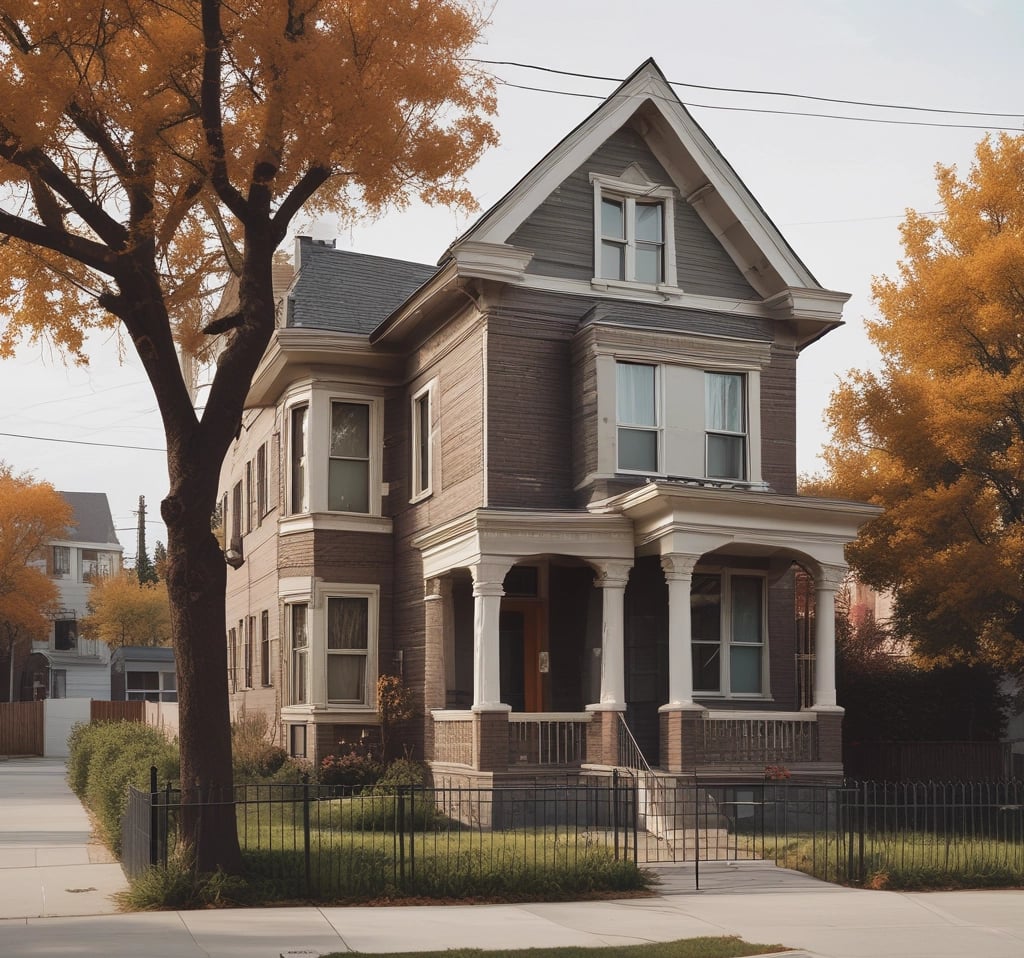 Houses and money represent a financial concept.