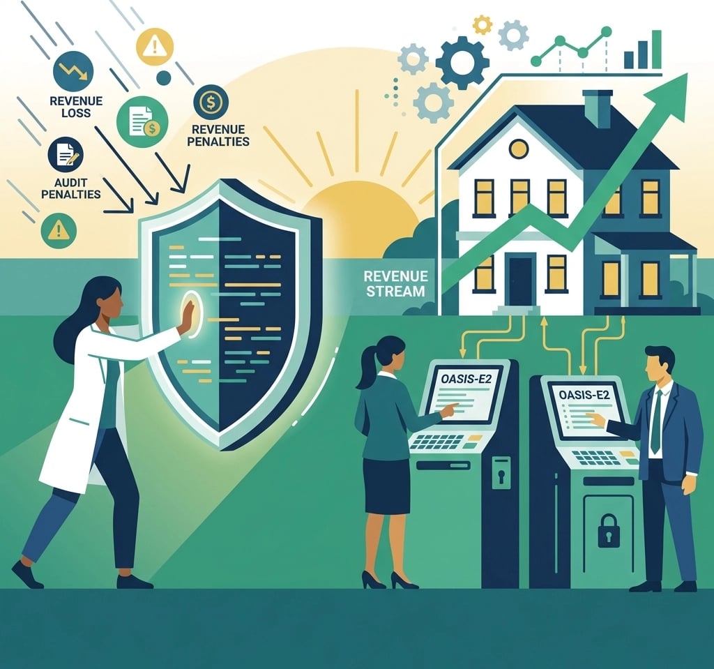 Hero image showing a digital tablet with healthcare data and a stethoscope, representing the transit