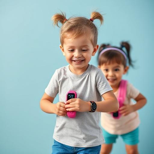 a young girl is playing with a cell phone